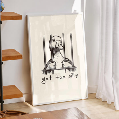 Silly Goose Print, Wall Art, Quirky Animal home Decor