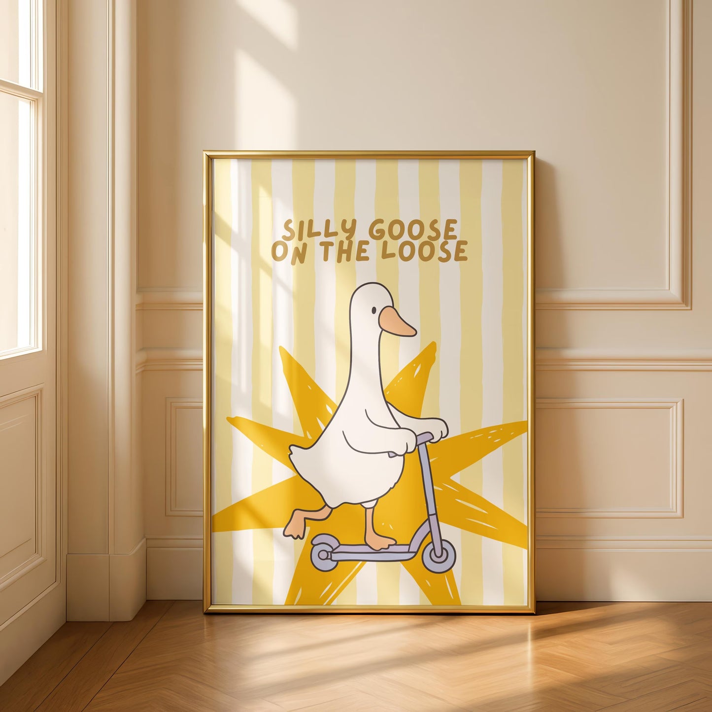 Silly Goose Print, Why so serious goose, Quirky Animal Wall Art