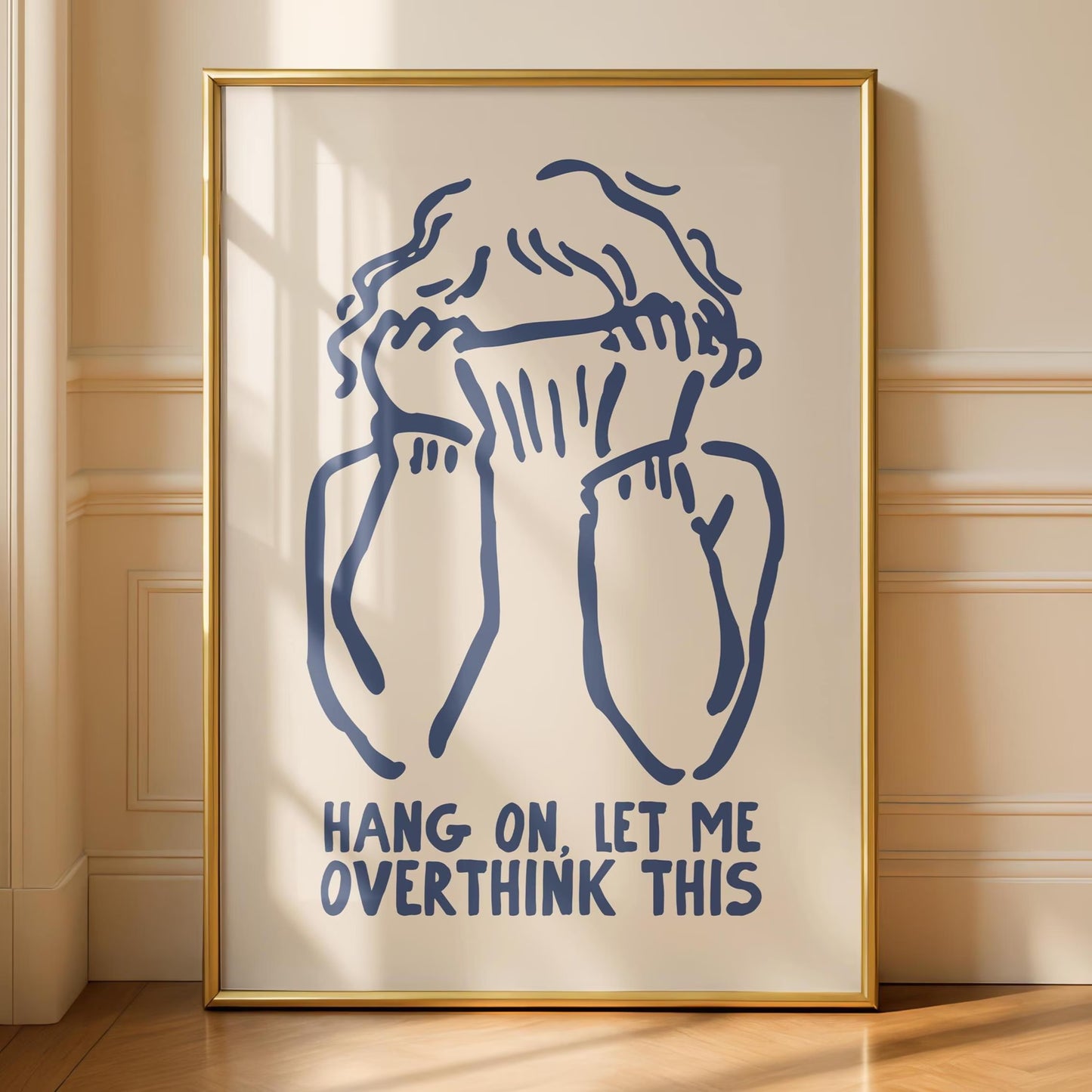 Overthink Wall Art, Funny Anxiety Prints, Minimalist  Funny Art